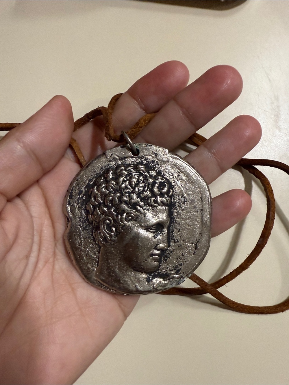 Vintage/Antique Greek Amulet 2 Sided 3D Pendant Estate Collectible